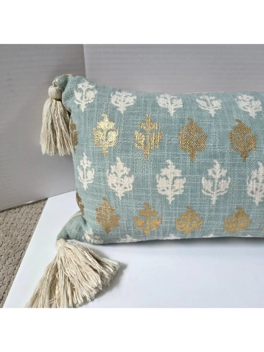 Anthropologie Pillow Blue Metallic 12